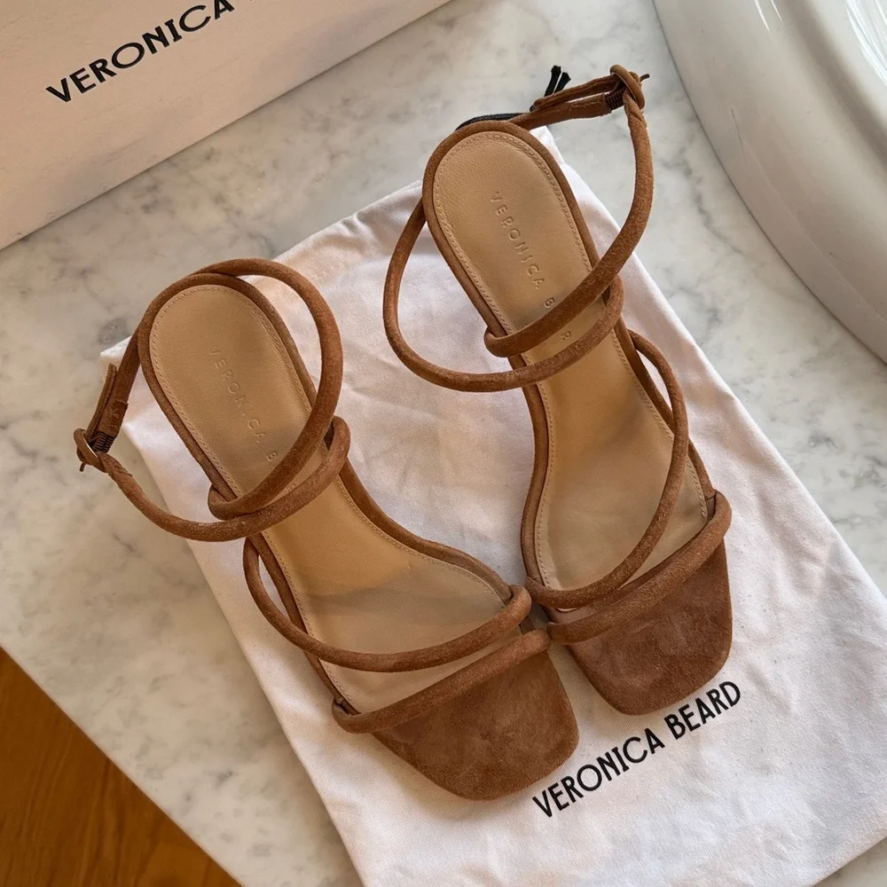 VERONICA BEARD Marceline Ankle Strap Heeled Sandals Size 8.5 - Picture 2 of 5